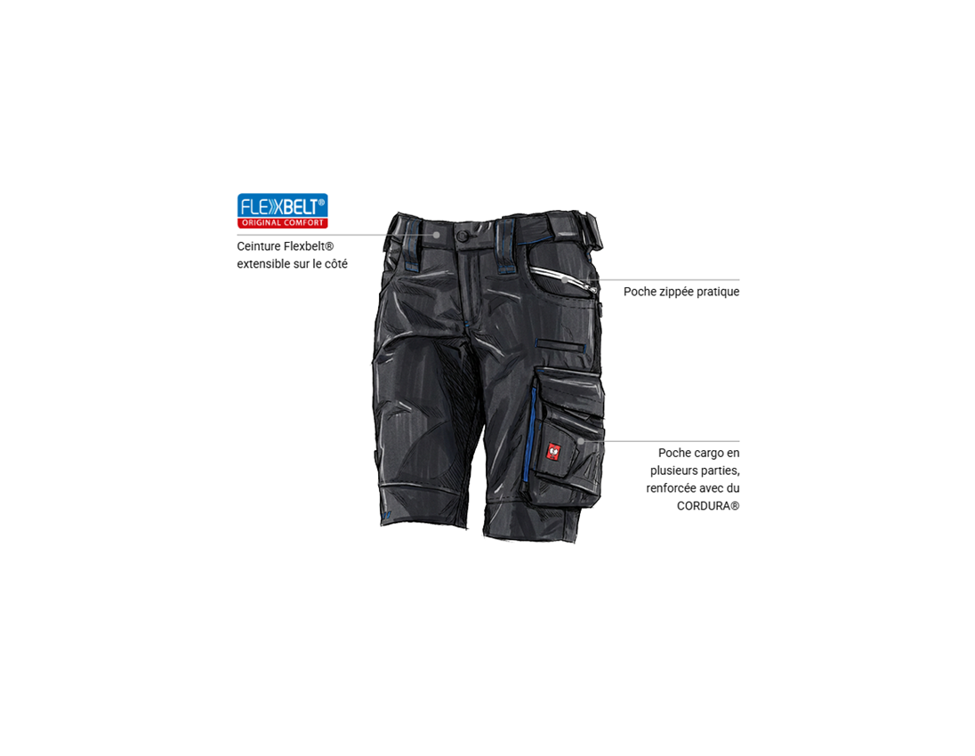 Vêtements: Short e.s.motion 2020, femmes + graphite/bleu gentiane 1