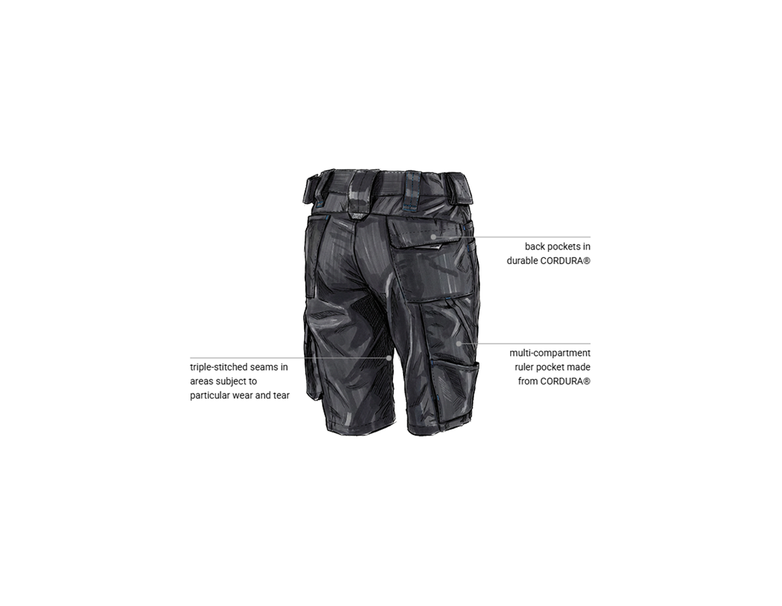 Painters | Decorators | Plasterers: Shorts e.s.motion 2020, ladies' + graphite/gentianblue 2
