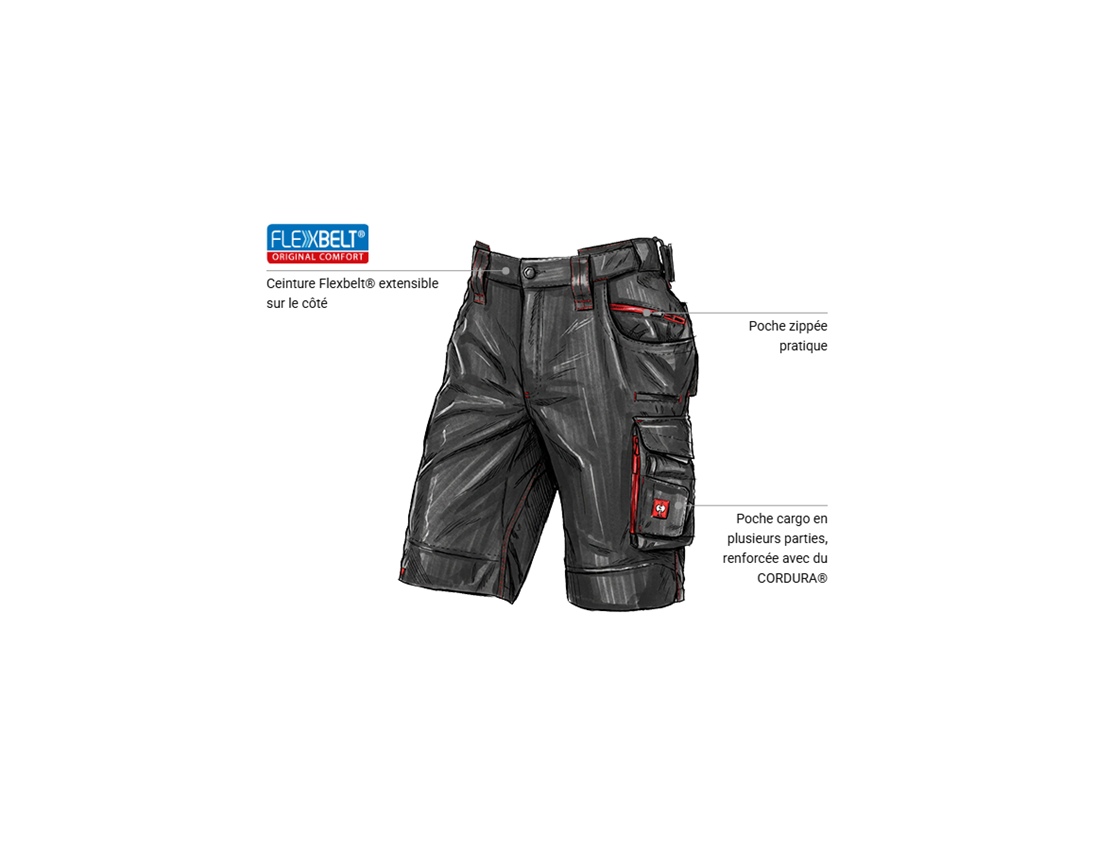 Vêtements: Short e.s.motion 2020 + graphite/rouge vif 1