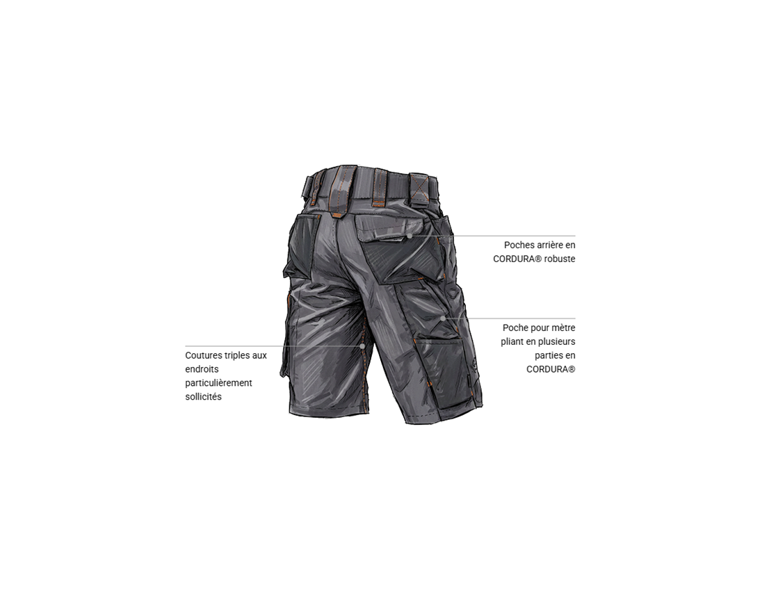 Vêtements: Short e.s.motion 2020 + anthracite/orange fluo 2