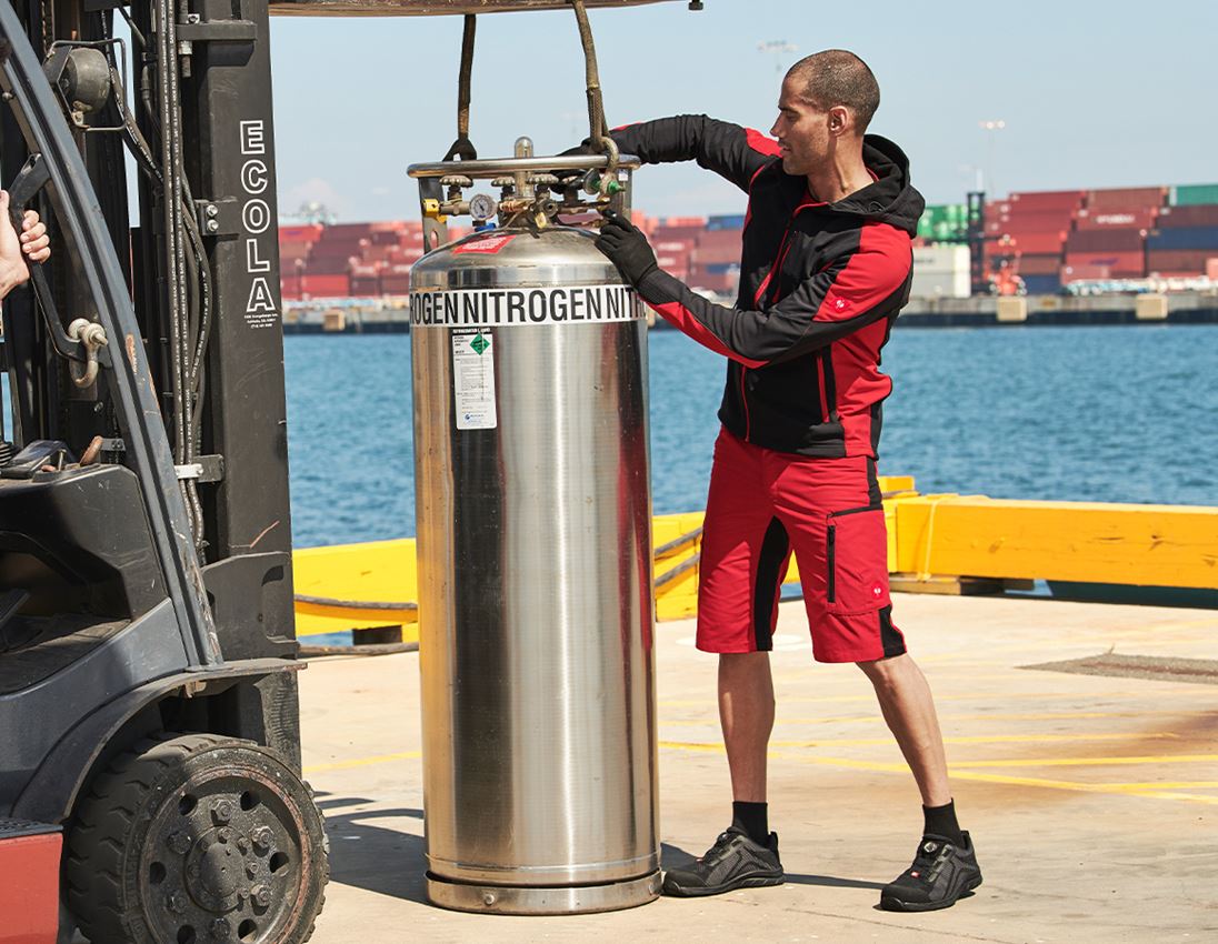 Pantalons de travail: Short e.s.vision, hommes + rouge/noir 1