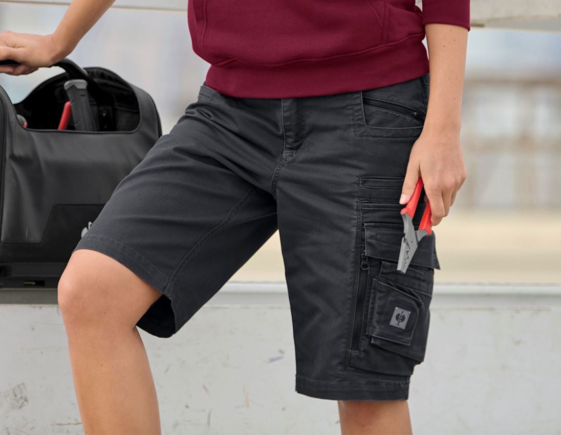 Work Trousers: Shorts e.s.motion ten, ladies' + oxidblack