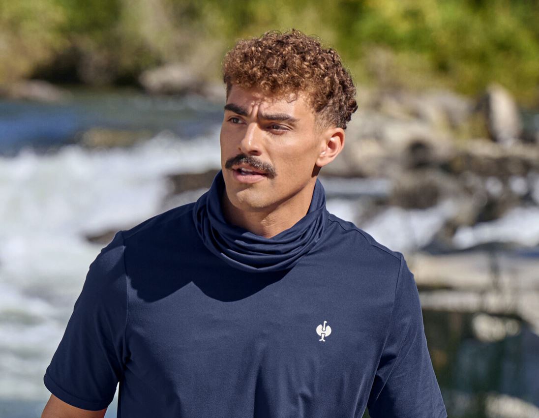 Accessoires: Foulard multifonction UV e.s.trail + bleu profond/blanc