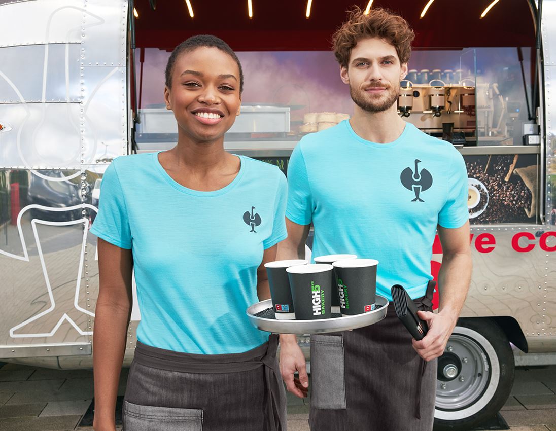 Hauts: T-Shirt Merino e.s.trail, femmes + lapis turquoise/anthracite 2