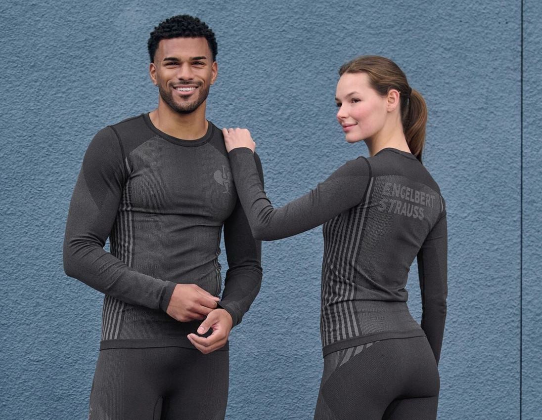 Vêtements thermiques: Fonct.-Longsleeve e.s.trail seamless-warm, femmes + noir/gris basalte 1