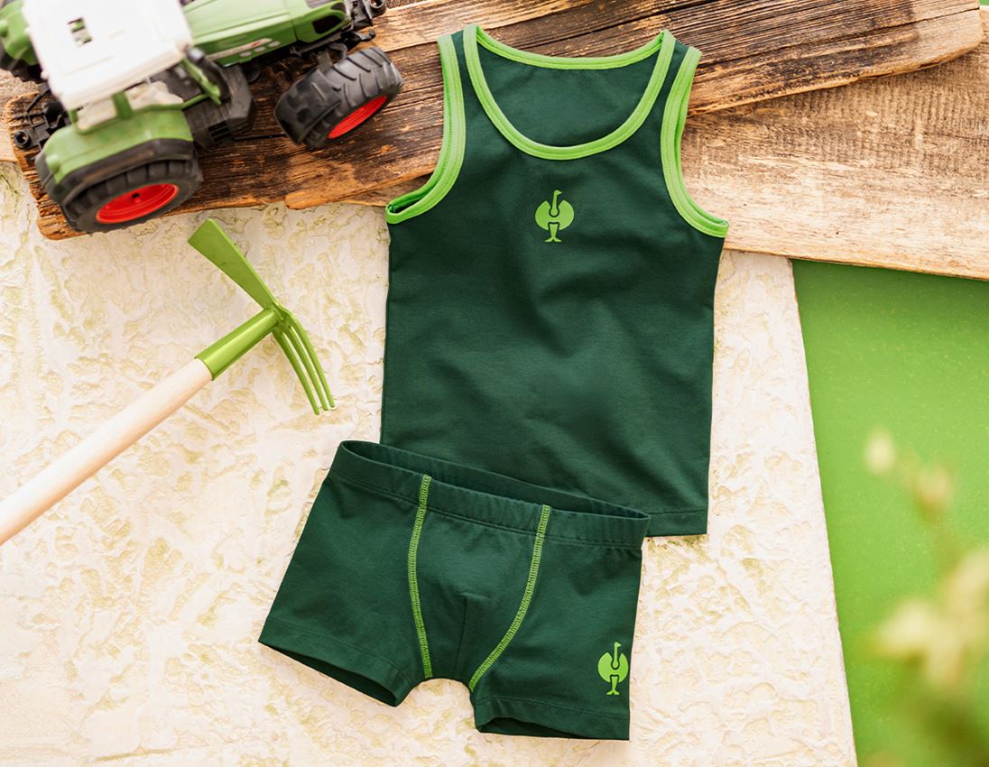 Underwear: e.s. Cotton stretch pants, pack of 2, children's + green/seagreen 1