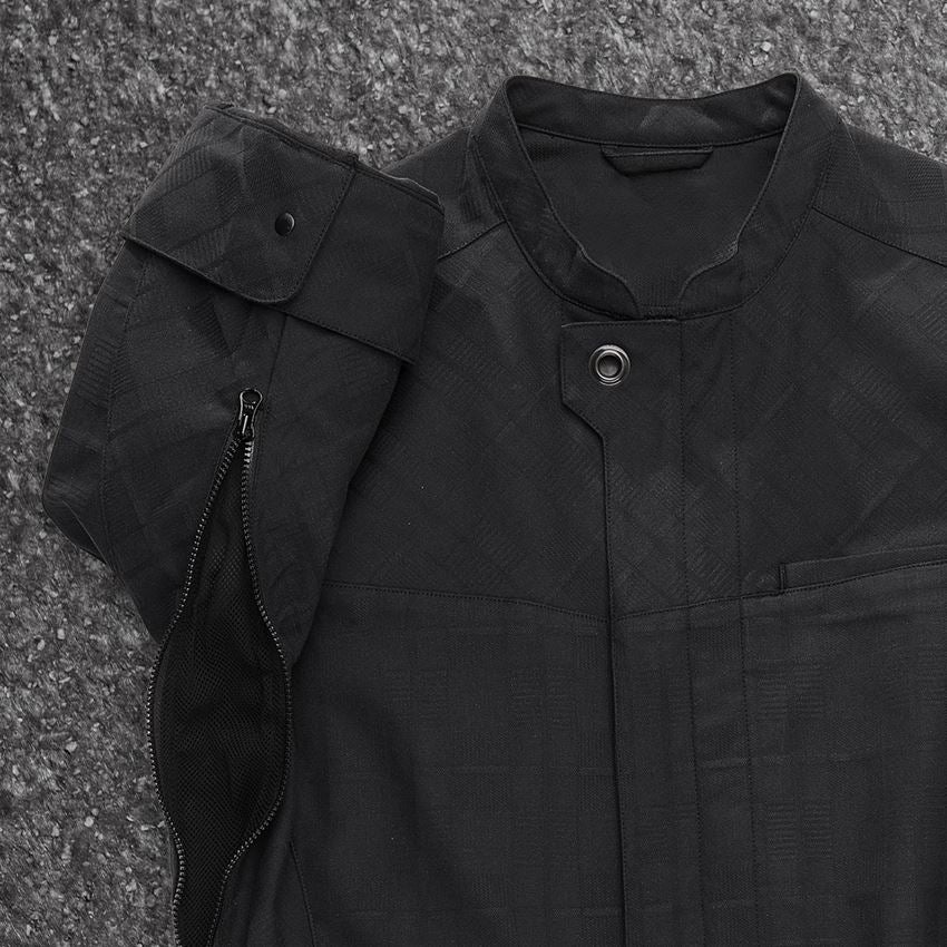 Work Jackets: Work jacket short sleeved e.s.fusion, men's + black 2