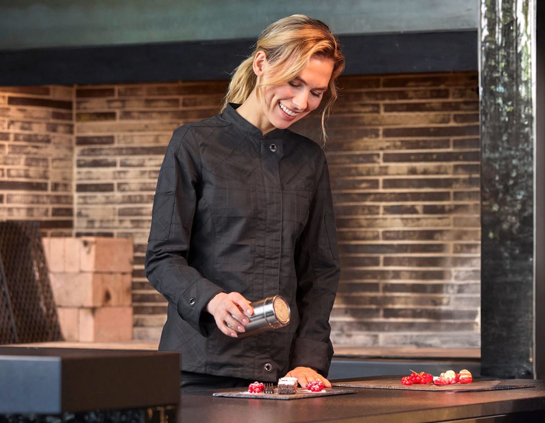Work Jackets: Work jacket long sleeved e.s.fusion, ladies' + black 1