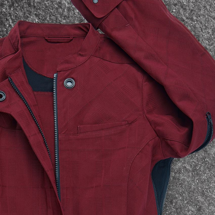 Work Jackets: Work jacket long sleeved e.s.fusion, ladies' + ruby 2