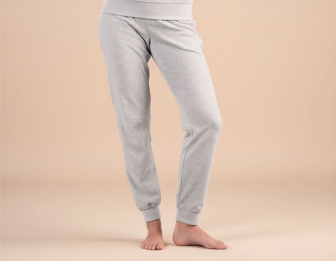 Work Trousers: e.s. Sweat trousers Terry, ladies' + grey melange
