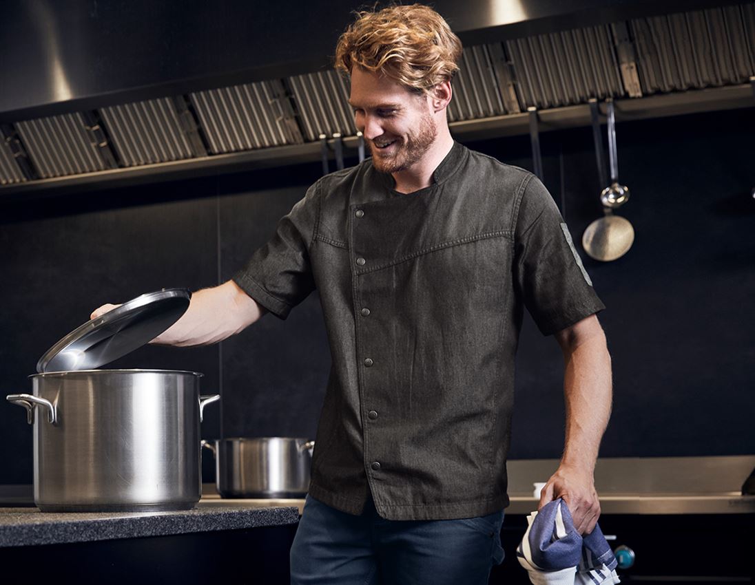 Hauts: e.s. Veste de cuisinier denim + graphitewashed 1