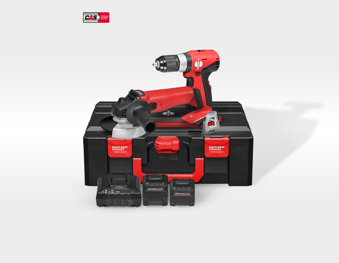 Tools: 18 V cordless angle grinder + drill screwdriver L