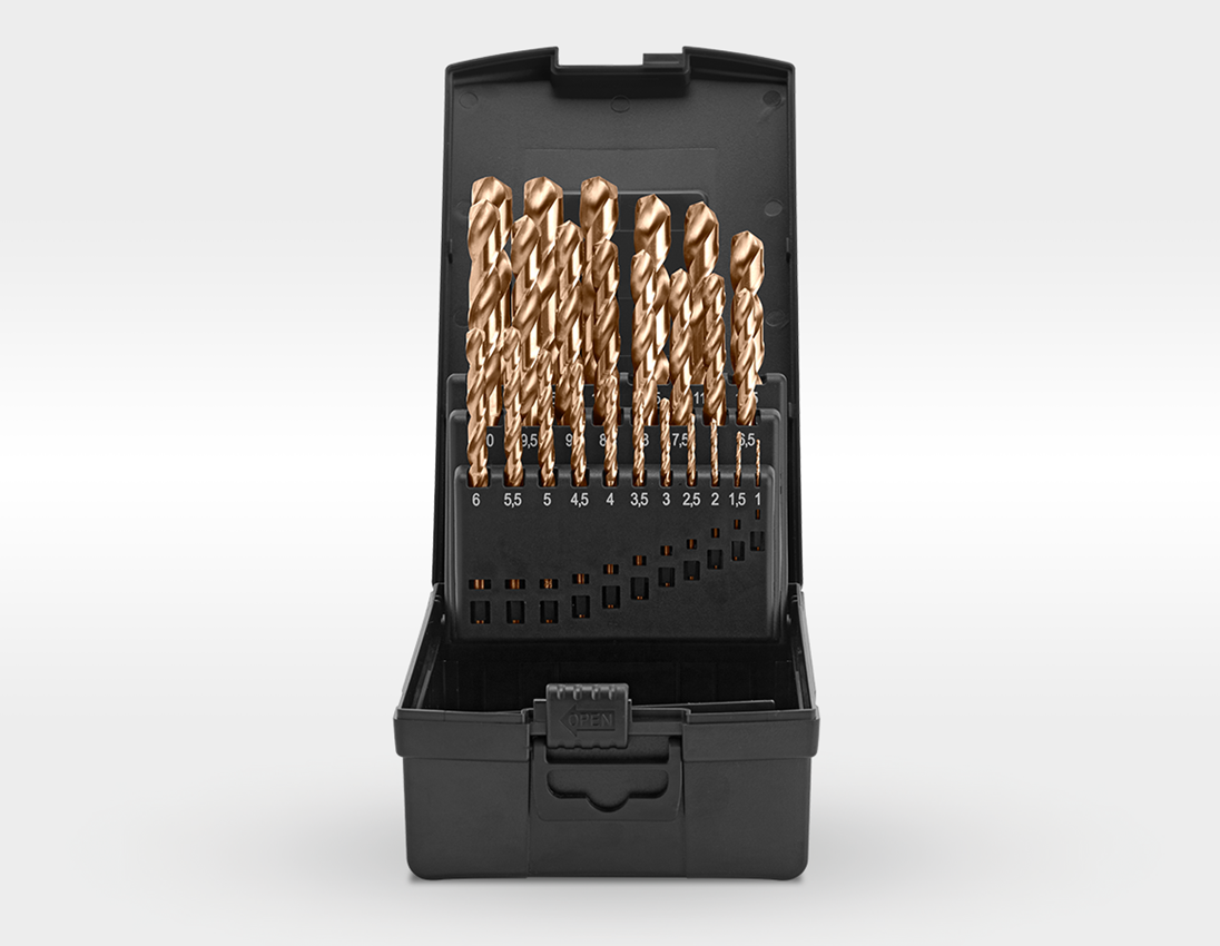 Drills: e.s. HSS-CO metal spiral drill set inox