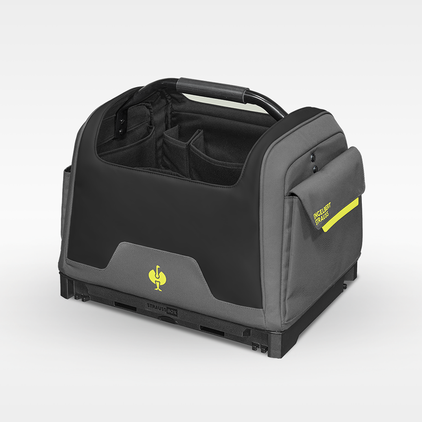 STRAUSSbox System: Werkzeug-Set Elektro inkl. STRAUSSbox Tasche + basaltgrau/acidgelb 2