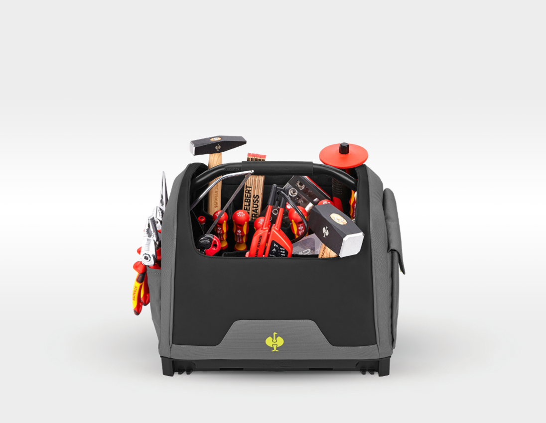 STRAUSSbox System: Werkzeug-Set Elektro inkl. STRAUSSbox Tasche + basaltgrau/acidgelb