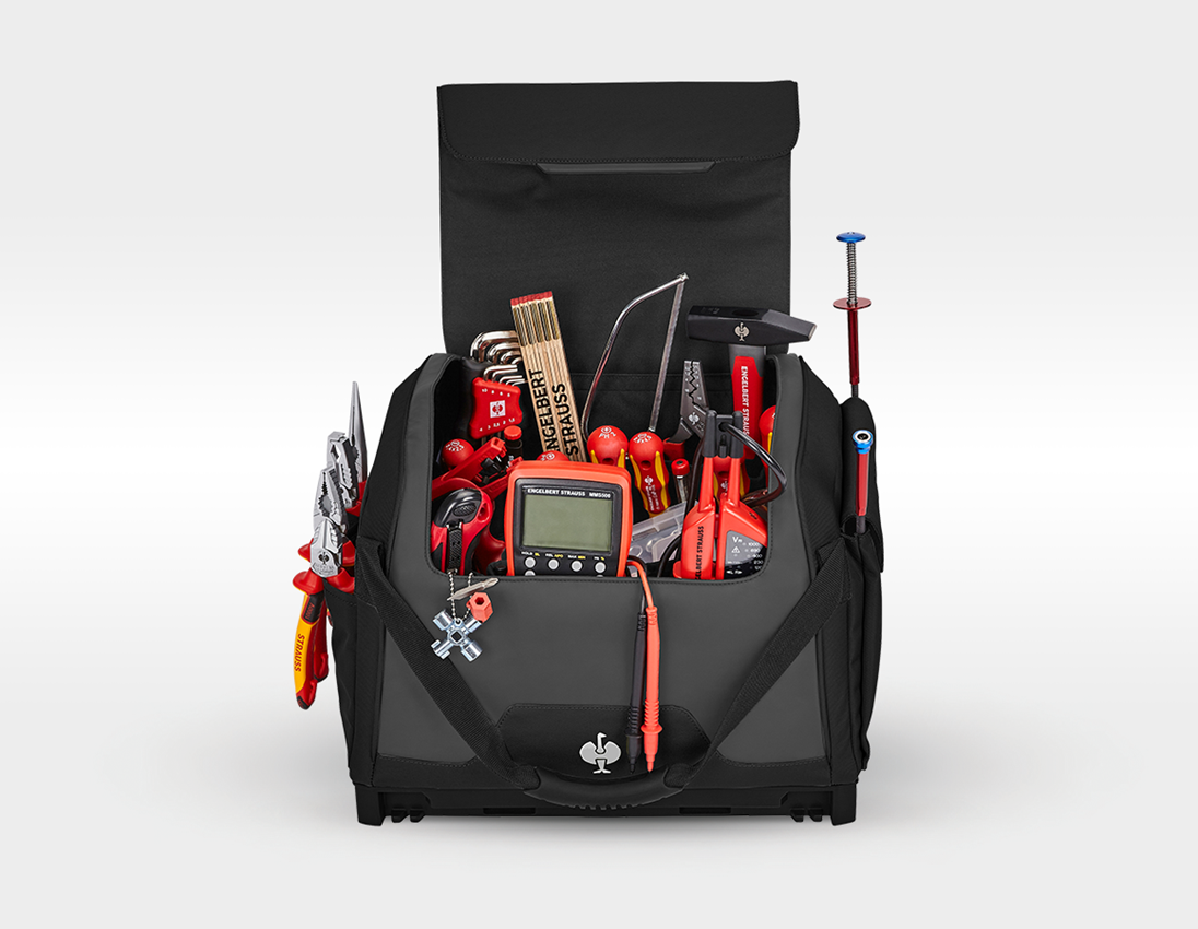STRAUSSbox System: Werkzeug-Set Elektro Profi inkl. STRAUSSbox + schwarz