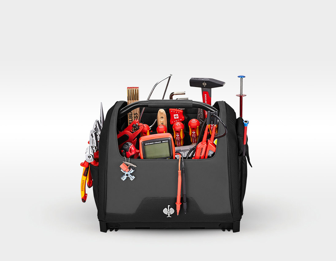 STRAUSSbox System: Tool set Electro Profi incl. STRAUSSbox + black