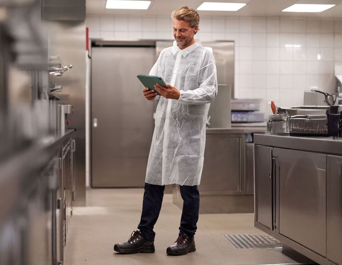 Vêtements jetables: Manteau pour visiteurs en non-tissé PP + blanc