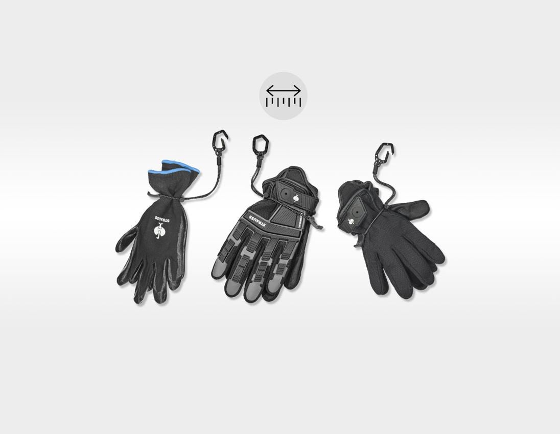Sets | Accessories: e.s. Glove holder rubber loop with a carabiner + black 1