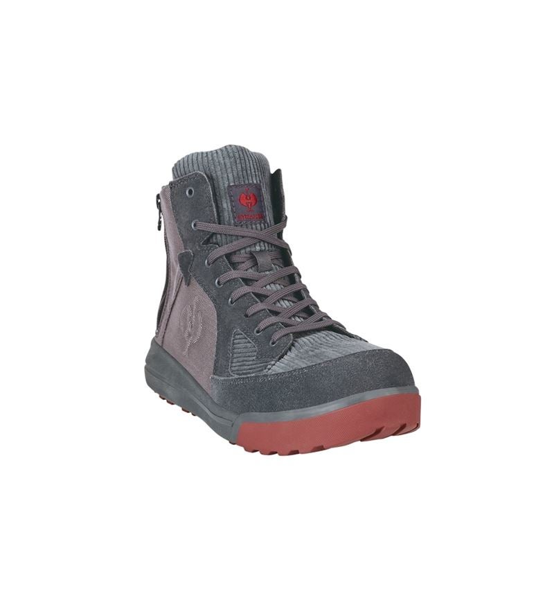 Footwear: S1 Safety boots e.s. Janus II mid + bridgegrey/velvetred 2