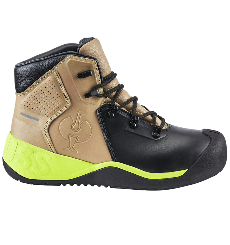 S3: S3 Chaussures de couvreur /bétonneur e.s. Bayreuth + taupe/noir/lime 2