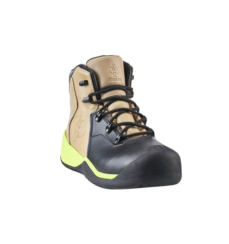 S3: S3 Chaussures de couvreur /bétonneur e.s. Bayreuth + taupe/noir/lime 3