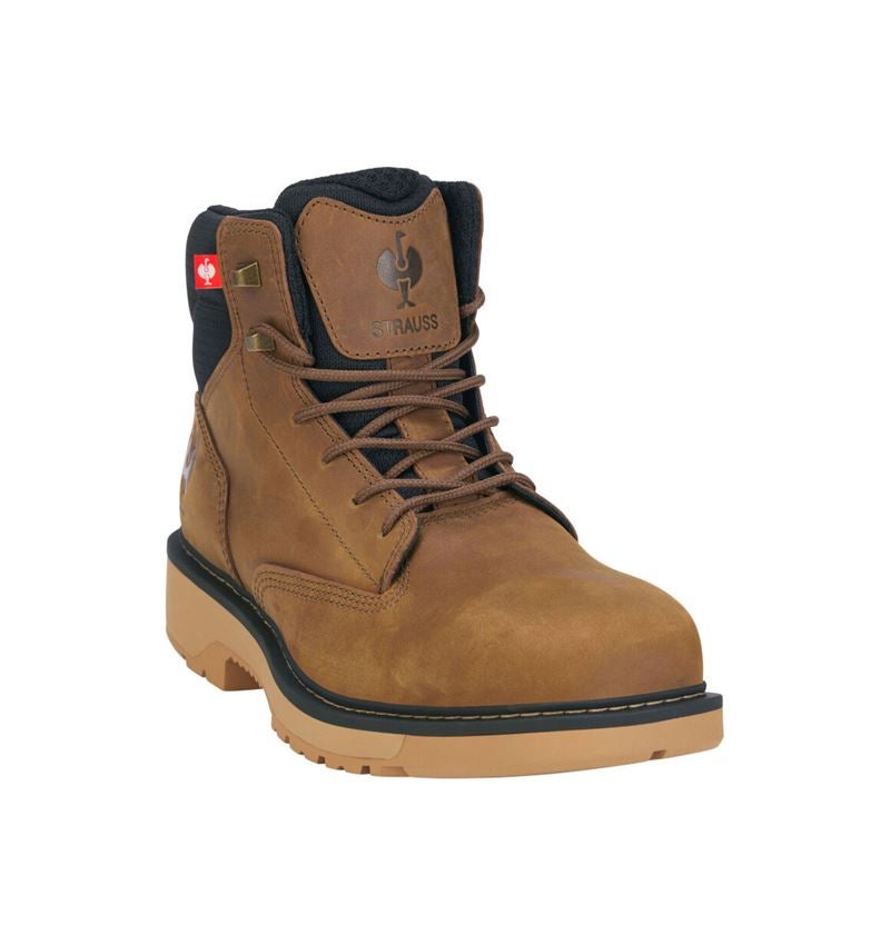 S3: S3 Chaussures hautes de sécurité Strauss.3002 mid + brun caroube 5
