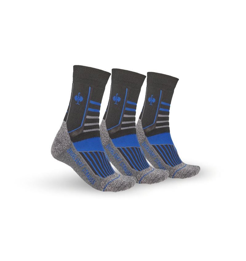Chaussettes | Bas: e.s. Chaussettes Allround function warm/high + noir/aluminium/bleu royal