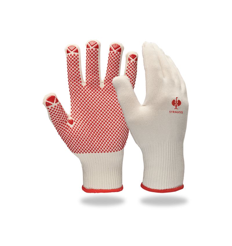 Revêtement: Gants en tricot en PVC Rondo + blanc
