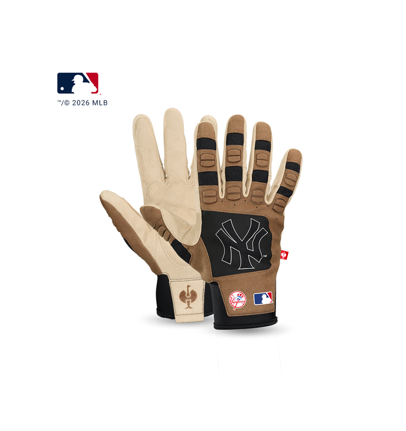 Hybrid: MLB™ Mechanic's gloves + NY brown/black