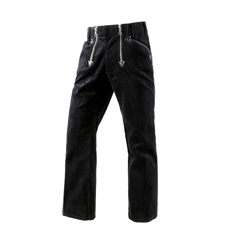 Pantalons de travail: Pant.corp.en velours côtelé e.s. a.pattes d’élépha + noir 4