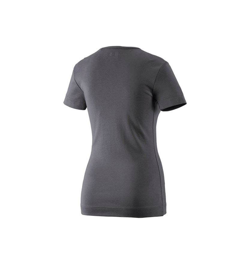 Shirts & Co.: e.s. T-Shirt cotton V-Neck, Damen + anthrazit 2