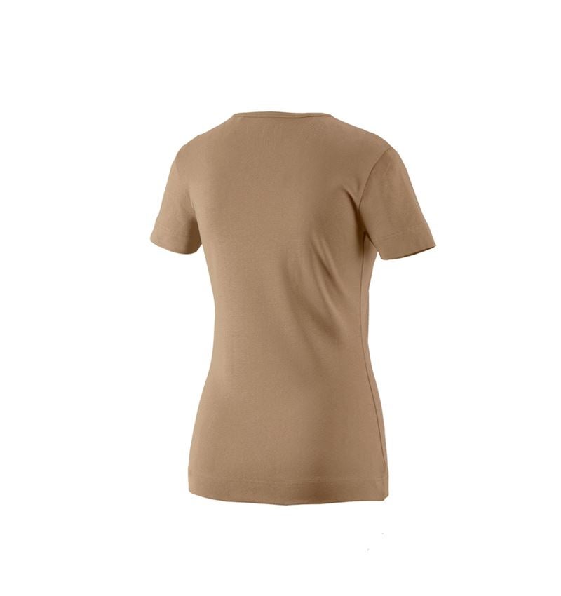 Hauts: e.s. T-shirt cotton V-Neck, femmes + kaki 1