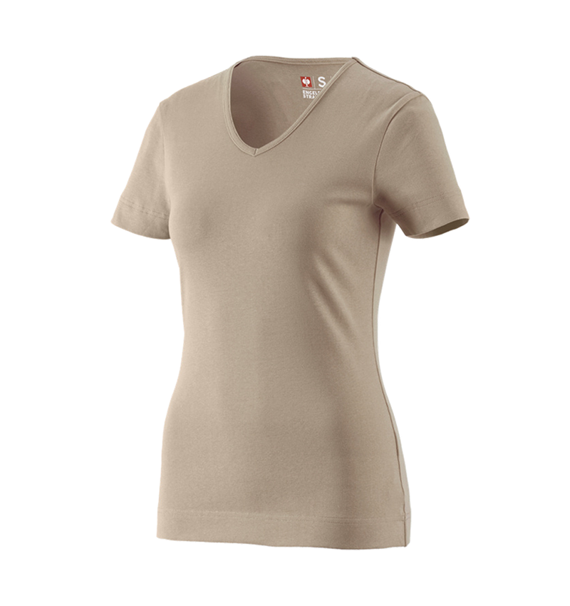 Shirts & Co.: e.s. T-Shirt cotton V-Neck, Damen + lehm