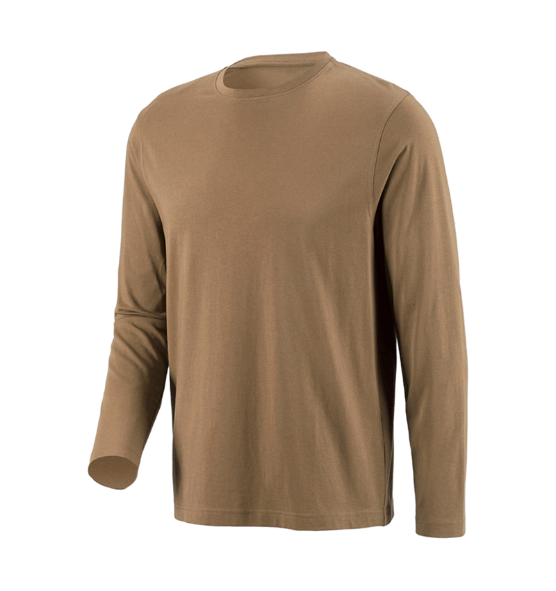 Shirts, Pullover & more: e.s. Longsleeve cotton + khaki 1