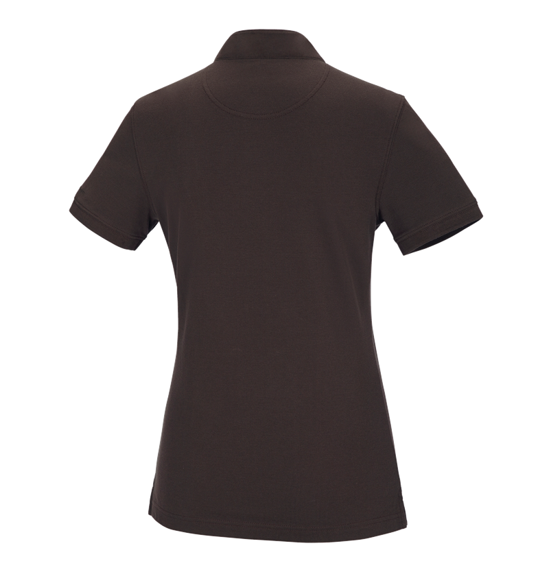Hauts: e.s. Polo cotton Mandarin, femmes + marron 3