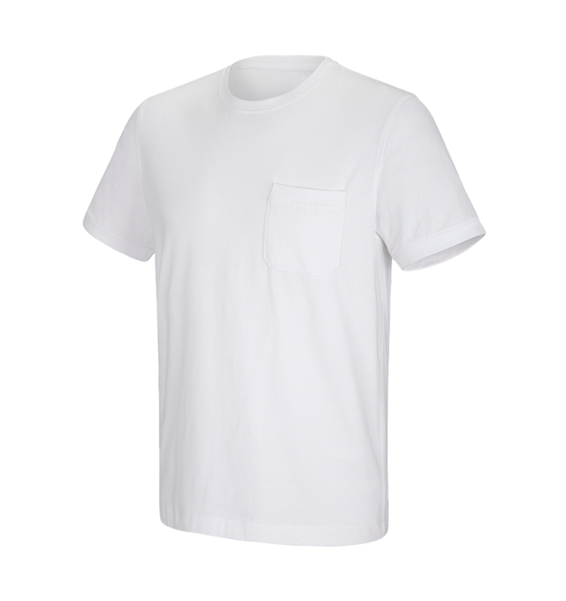 Topics: e.s. T-shirt cotton stretch Pocket + white 2