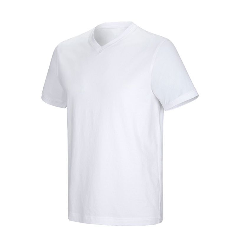 Topics: e.s. T-shirt cotton stretch V-Neck + white 2