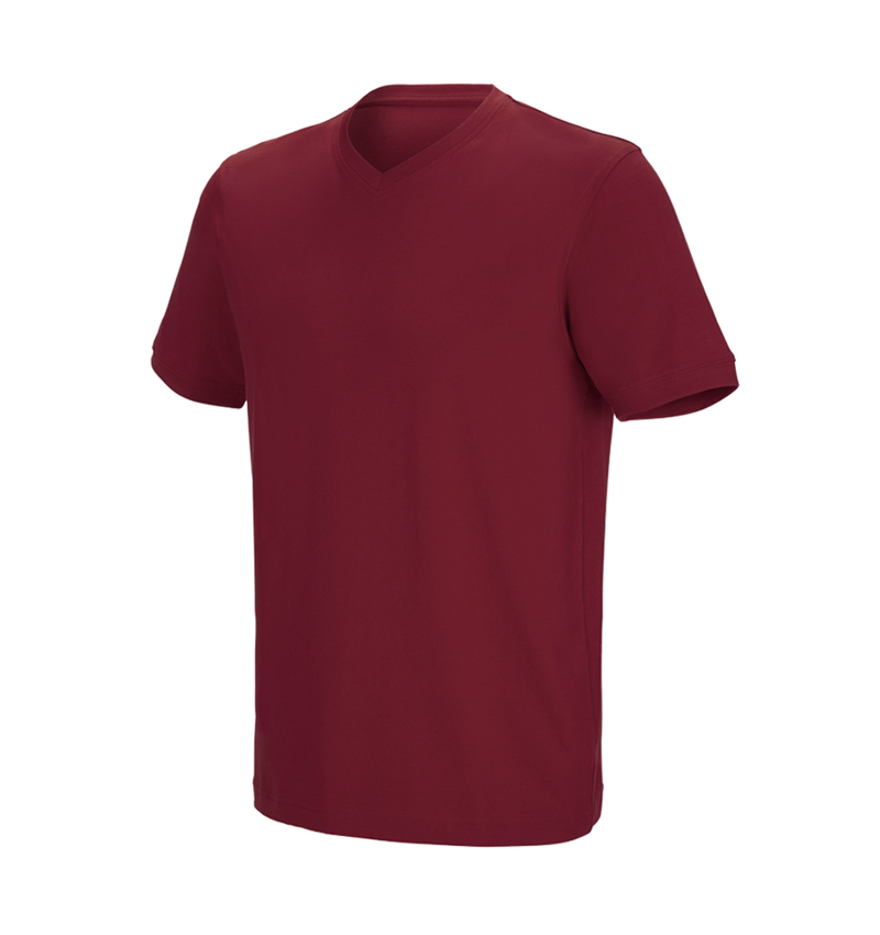 Thèmes: e.s. T-shirt cotton stretch V-Neck + bordeaux 3