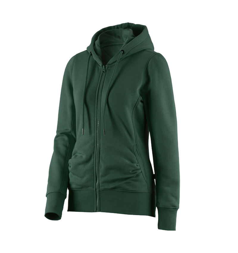 Shirts & Co.: e.s. Hoody-Sweatjacke poly cotton, Damen + grün