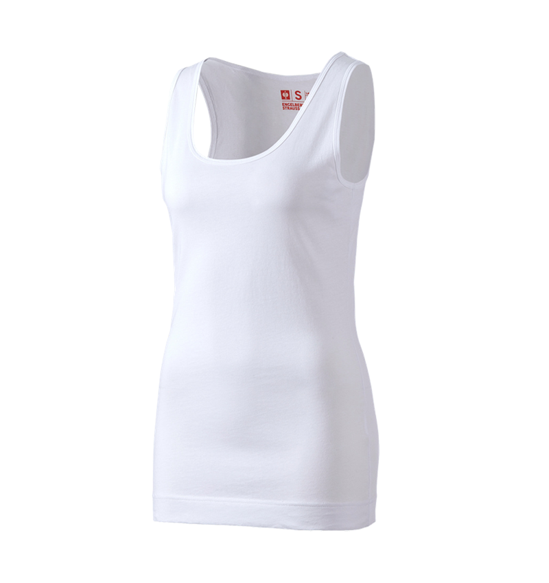 Shirts, Pullover & more: e.s. Long tank cotton, ladies' + white 2