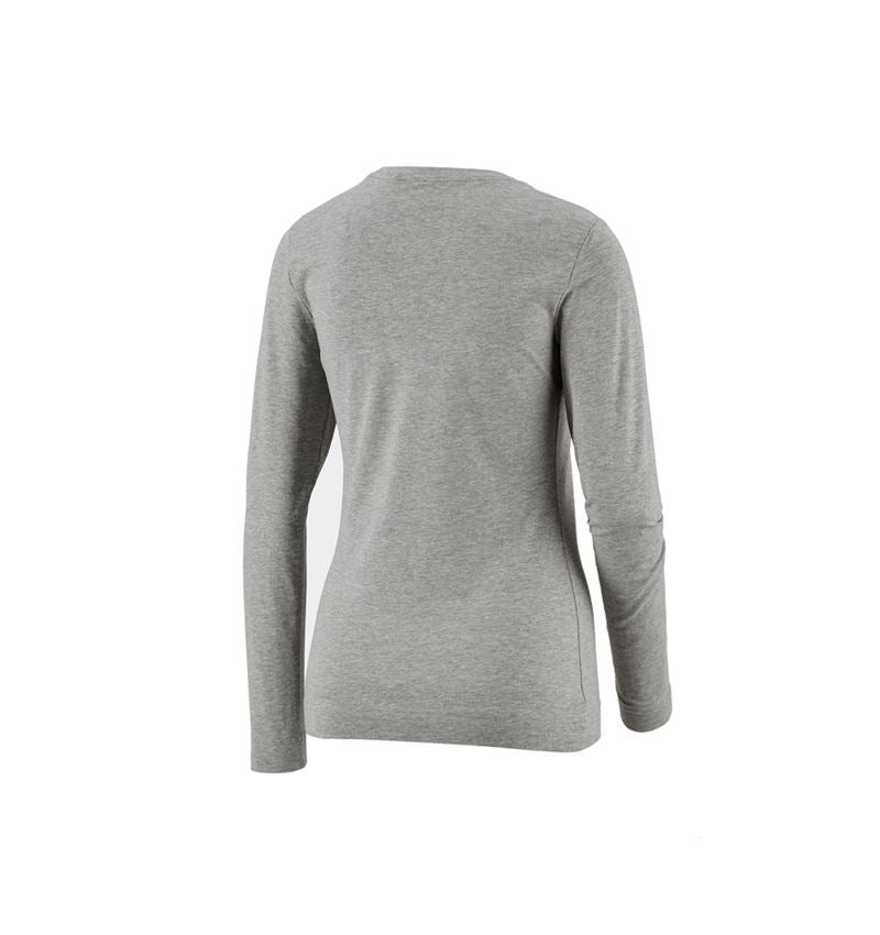 Shirts, Pullover & more: e.s. Longsleeve cotton stretch, ladies' + grey melange 1