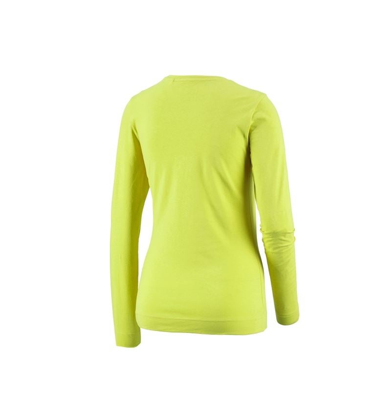 Hauts: e.s. Longsleeve cotton stretch, femmes + vert mai 3