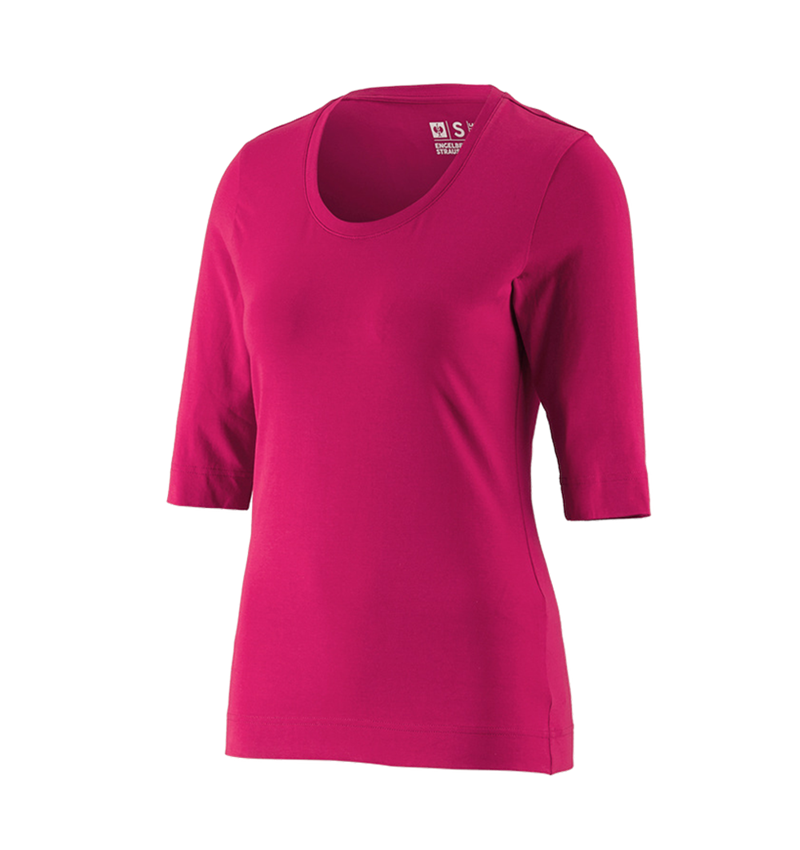 Shirts, Pullover & more: e.s. Shirt 3/4 sleeve cotton stretch, ladies' + berry