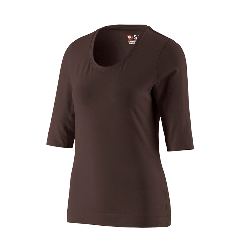 Shirts, Pullover & more: e.s. Shirt 3/4 sleeve cotton stretch, ladies' + chestnut 1