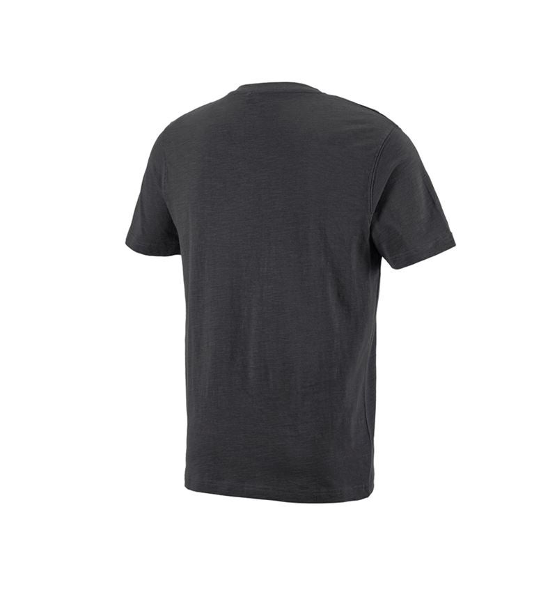 Shirts & Co.: e.s. T-Shirt cotton slub V-Neck + graphit 1