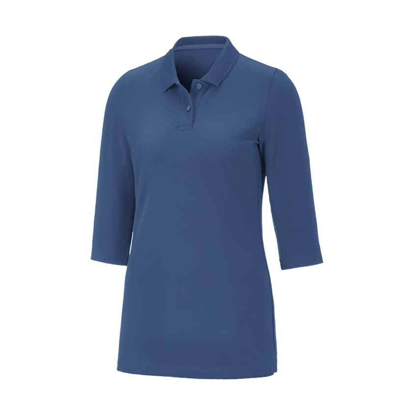Shirts & Co.: e.s. Piqué-Polo 3/4 Arm cotton stretch, Damen + kobalt 3