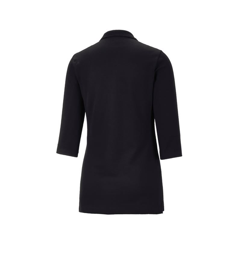 Shirts & Co.: e.s. Piqué-Polo 3/4 Arm cotton stretch, Damen + schwarz 4