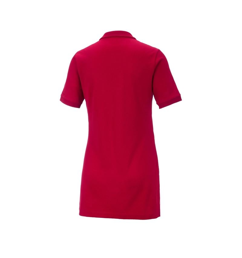 Shirts, Pullover & more: e.s. Pique-Polo cotton stretch, ladies', long fit + fiery red 3