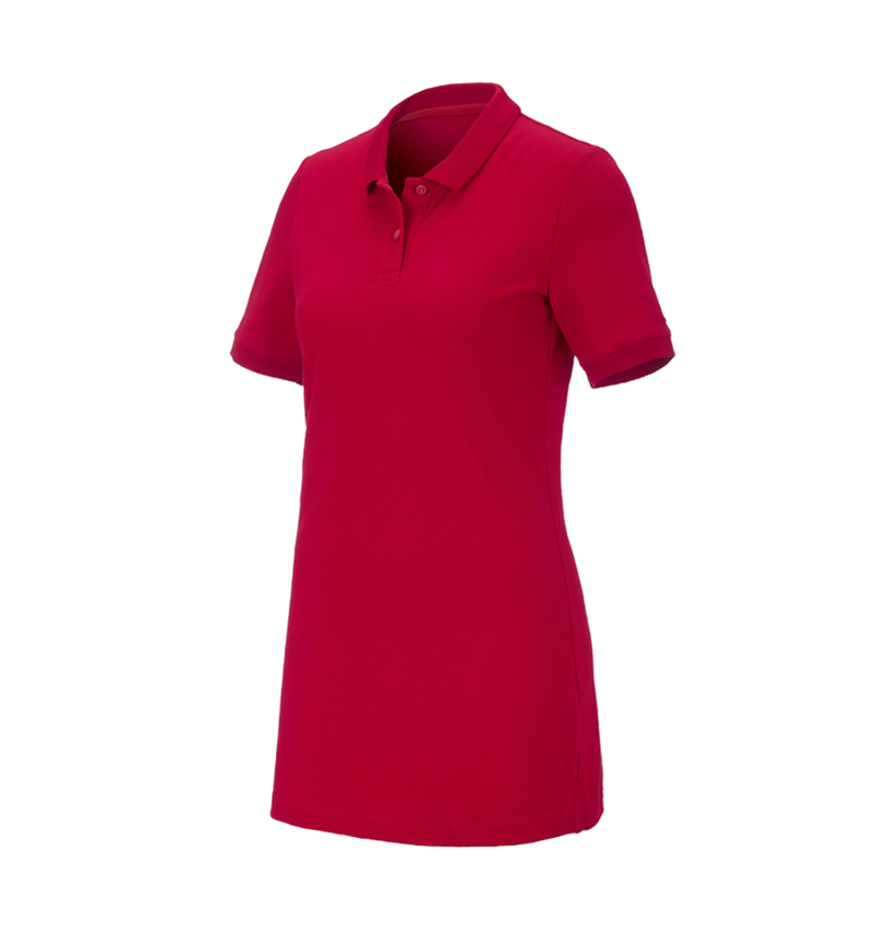 Shirts, Pullover & more: e.s. Pique-Polo cotton stretch, ladies', long fit + fiery red 2